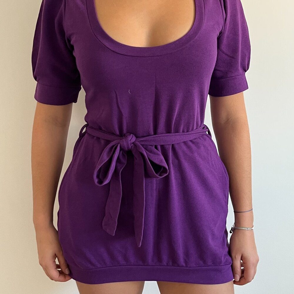Vintage Y2K Purple Scoop Neck Top/Mini Dress